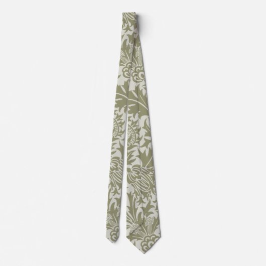 Cravate William Morris Thistle Sage Green Motif (Dos)