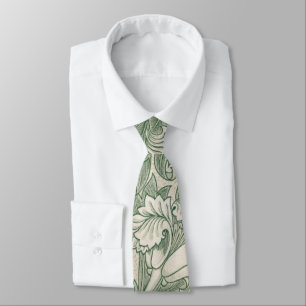 Cravate william morris tulip papier peint textile vert