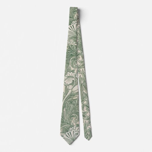Cravate william morris tulip papier peint textile vert (Devant)