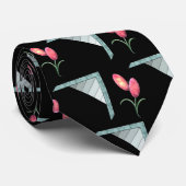 Cravate Willow Pussy Rose Art Déco (Roulé)