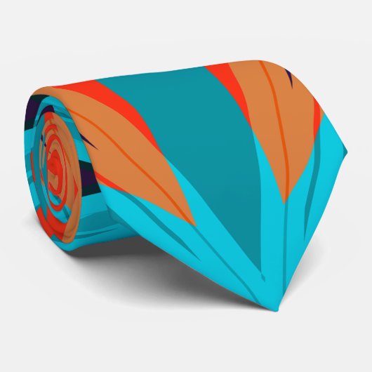 Cravate Winter Bright Orange Joyeux Noël Star Party (Roulé)