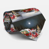 Cravate Winter French Bulldog Caravan Christmas Adventure (Roulé)