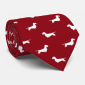 Cravate Wire Haired Dachshund Silhouettes Motif Wieners (Roulé)