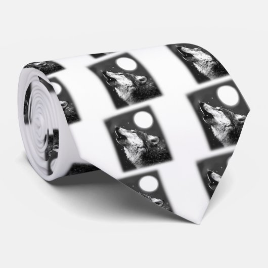 Cravate Wolf Howling à Moon (Roulé)