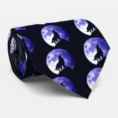 Cravate Wolf Howling à Moon (Roulé)