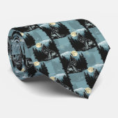 Cravate Wolf Howling À Moon Design Motif (Roulé)