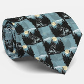 Cravate Wolf Howling À Moon Design Motif