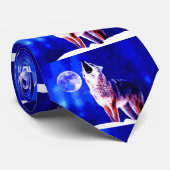 Cravate Wolf Howling sur les neckwears de la lune (Roulé)