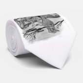 Cravate Wolf mit Rabe design noir et blanc (Roulé)