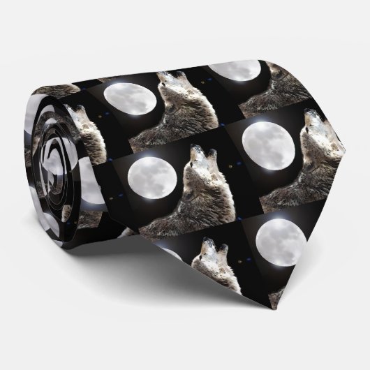 Cravate Wolf & Moon (Roulé)