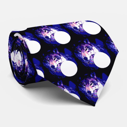 Cravate Wolf & Moon (Roulé)