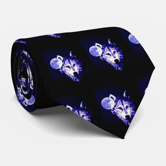 Cravate Wolf & Moon (Roulé)