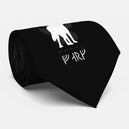 Cravate Wolf with viking runes (Roulé)