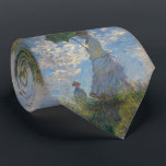 Cravate Woman with parasol Claude Monet<br><div class="desc">Femme avec un Parasol - Madame Monet et Son Fils de Claude Monet, huile sur toile 1875, est un tableau d'une femme en robe blanche tenant un parapluie sur la tête sur le sommet d'une colline couverte d'herbe et de fleurs sauvages, rétroéclairé contre un ciel bleu brillant et des nuages...</div>