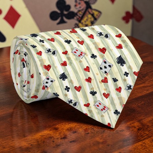 Cravate Wonderland Cards Pattern Necktie Tie