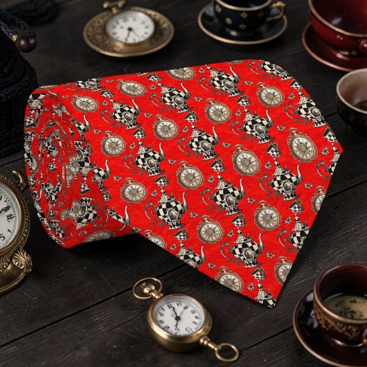 Cravate Wonderland Classic Teapot Pattern Necktie Tie
