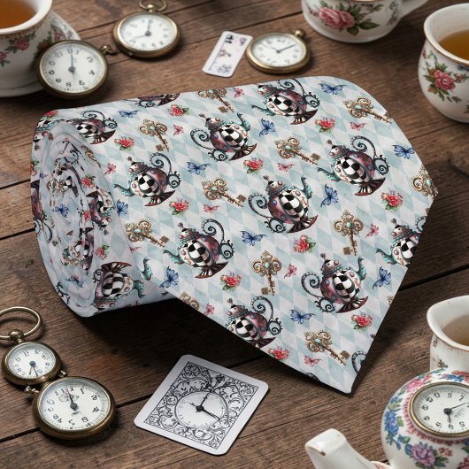 Cravate Wonderland Classic Teapot Pattern Necktie Tie