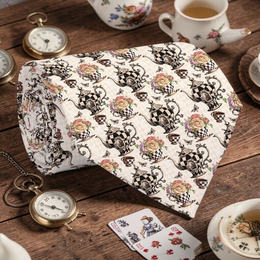 Cravate Wonderland Classic Teapot Pattern Necktie Tie