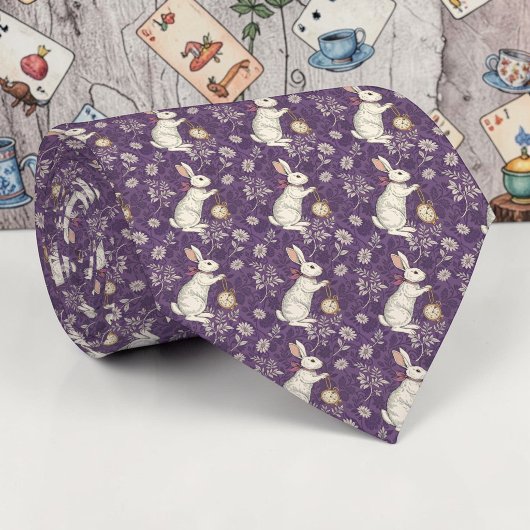 Cravate Wonderland Lilac Classic Pattern Necktie Tie