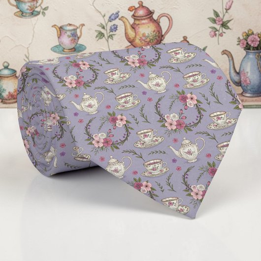 Cravate Wonderland Lilac Classic Pattern Necktie Tie