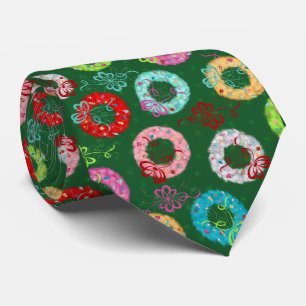 Cravate Wreath rétros - Noël vert