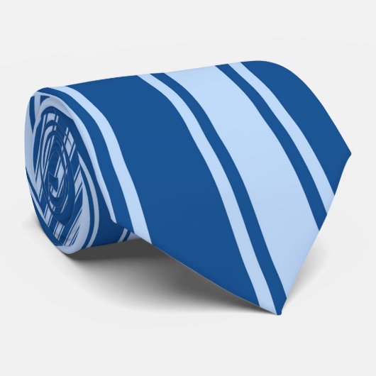 Cravate Yale Bleu Bleu Stripe Motif funky (Roulé)