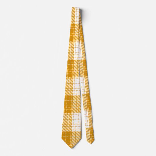 Cravate Yellow and White Bold Checkered Plaid Design  (Devant)