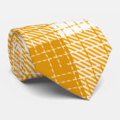 Cravate Yellow and White Bold Checkered Plaid Design  (Roulé)