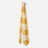 Cravate Yellow and White Bold Checkered Plaid Design  (Dos)