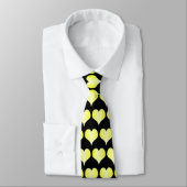 Cravate Yellow Hearts Design (no translation needed as it' (Attaché)