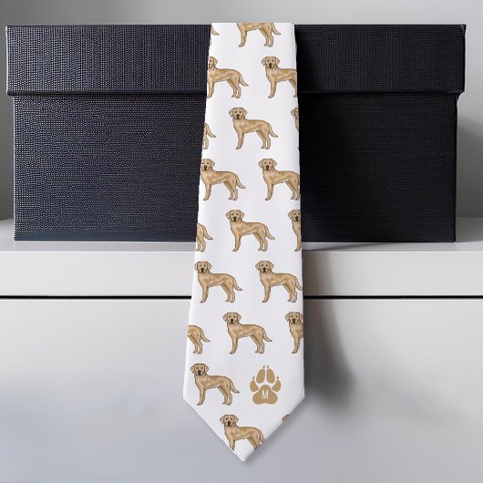 Cravate Yellow Labrador Retriever Motif Custom Monogramme