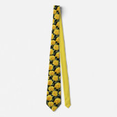 Cravate Yellow Peony Floral Pattern (Devant)