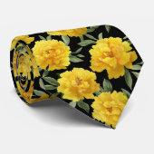 Cravate Yellow Peony Floral Pattern (Roulé)