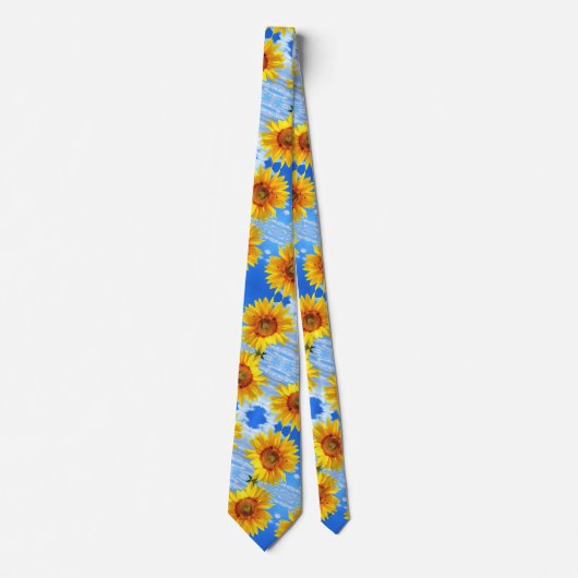 Cravate Yellow Sunflowers Summer Neck Tie (Devant)
