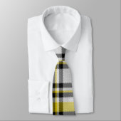 Cravate Yellow White and Black Plaid Tie (Attaché)