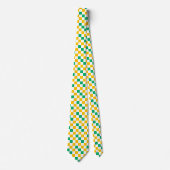 Cravate Yellow White Green Checkered Design  (Devant)