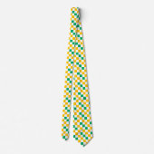 Cravate Yellow White Green Checkered Design  (Dos)