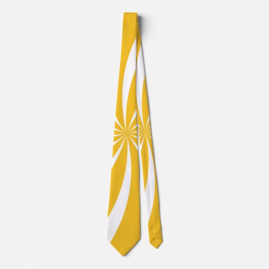 Cravate Yellow & White Sunray Pattern Neck Tie (Devant)