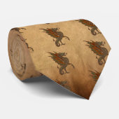 Cravate Yes Old Medieval Dragon Design (Roulé)
