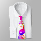 Cravate Yin Yang - fleur de vie (Attaché)