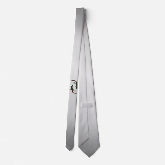 Cravate Yin Yang Lizards Argent (Dos)