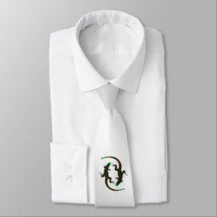 Cravate Yin Yang Lizards Argent