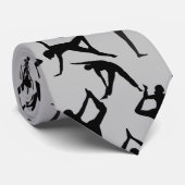 Cravate Yoga pose motif 01.w Gris BG (Roulé)