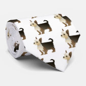 Cravate Yorkie Basic Personnaliser de race avec texte et c (Roulé)