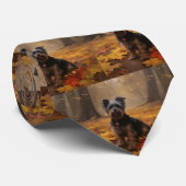 Cravate Yorkipoo à l'automne Feuilles automne Inspire (Roulé)