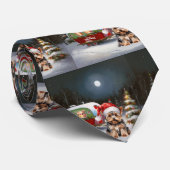 Cravate Yorkshire Terrier Caravan Christmas Adventure (Roulé)