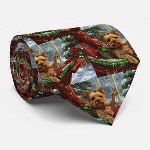 Cravate Yorkshire Terrier Chien Noël Festif