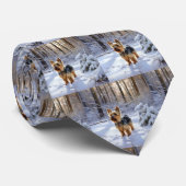 Cravate Yorkshire Terrier Laisser Neige Noël (Roulé)