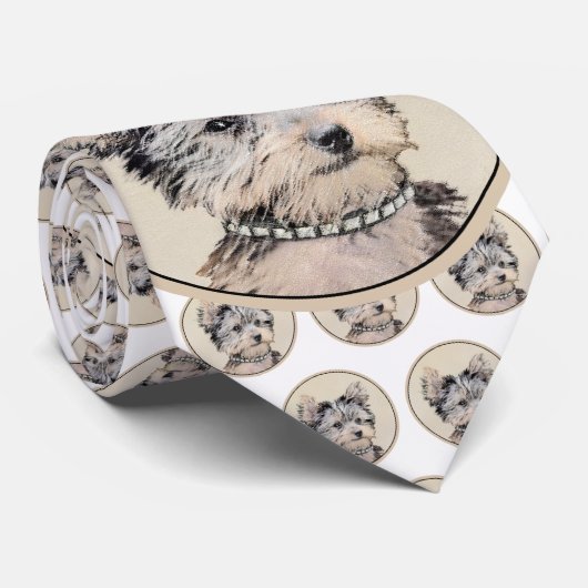 Cravate Yorkshire Terrier Puppy Peinture Chien original (Roulé)