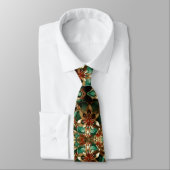 Cravate Yuletide Opulence : Threads dorés de Noël (Attaché)
